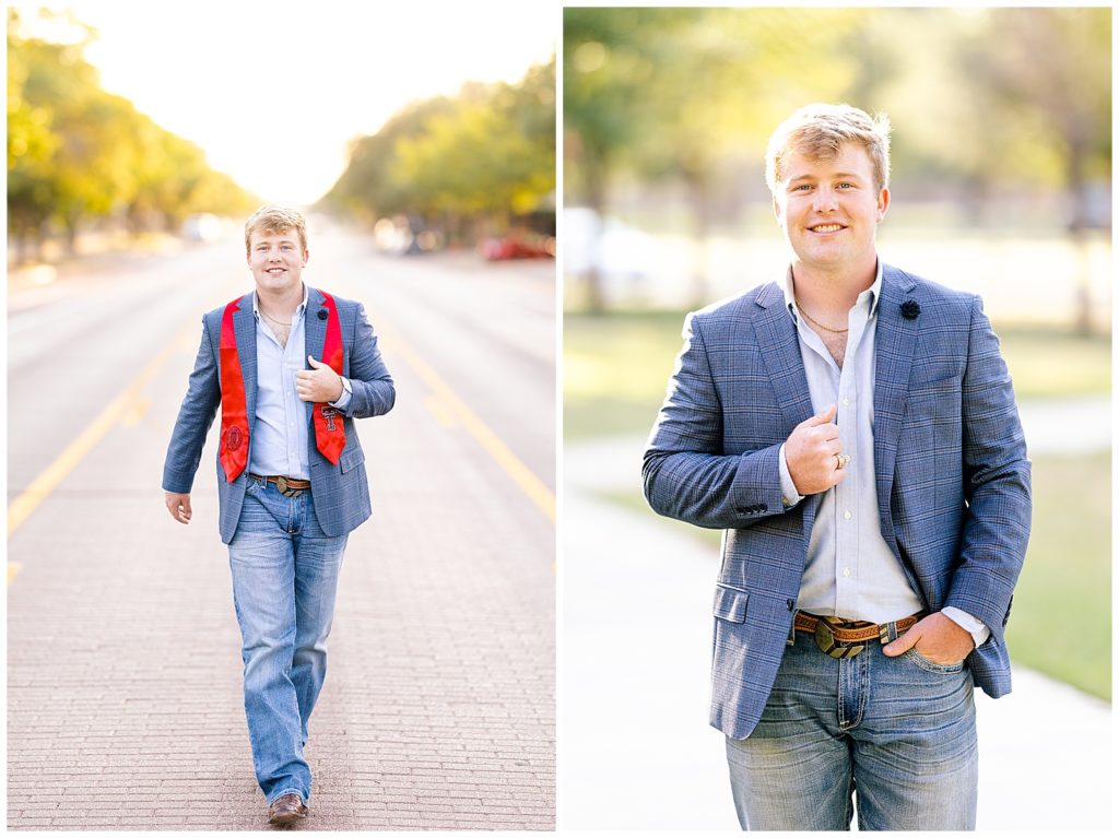Texas Tech senior on Broadway in Lubbock, TX