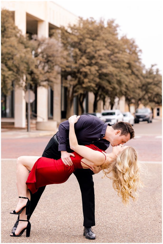 Downtown Lubbock couple photos