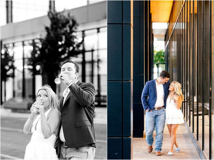 Downtown Lubbock engagement photos