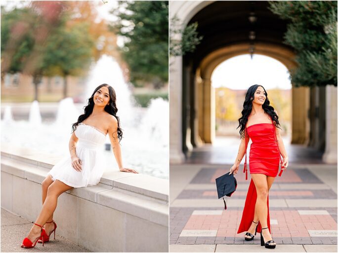 fall senior photo session at Texas Tech University